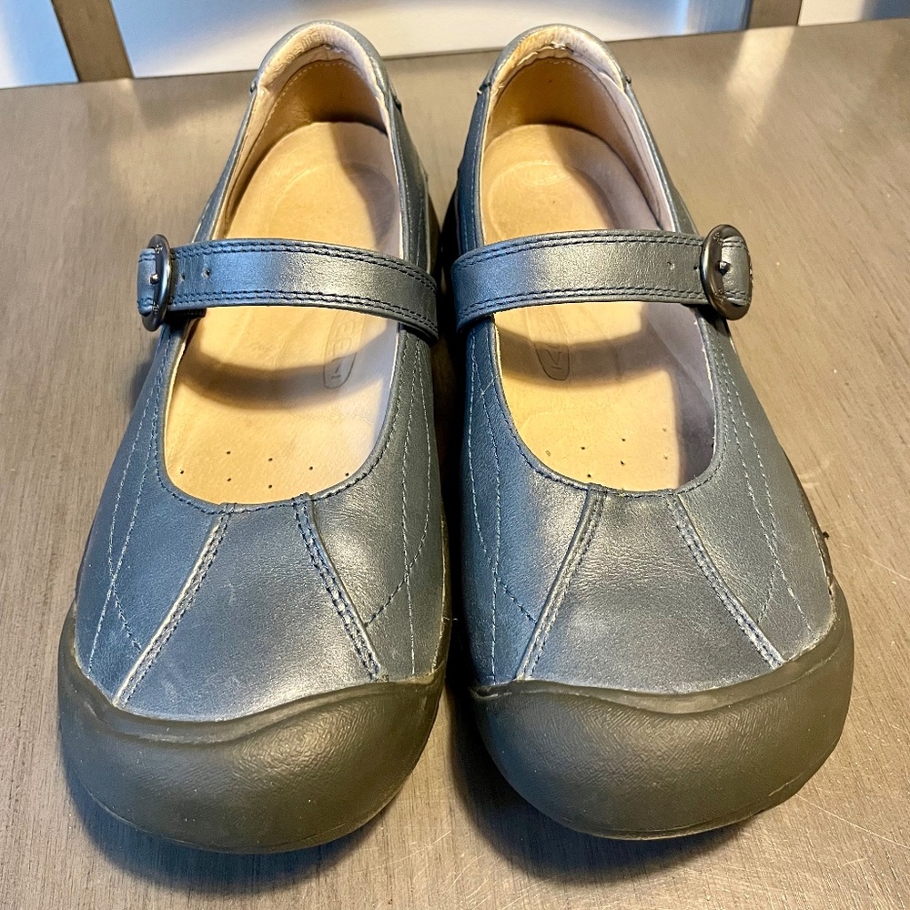 Keen Women's Mary Jane Blue Leather Shoes Size 7.5 US/38 EU